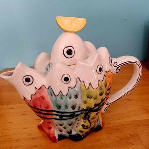 Petite Sardines Teapot by Blue Sky Ceramics